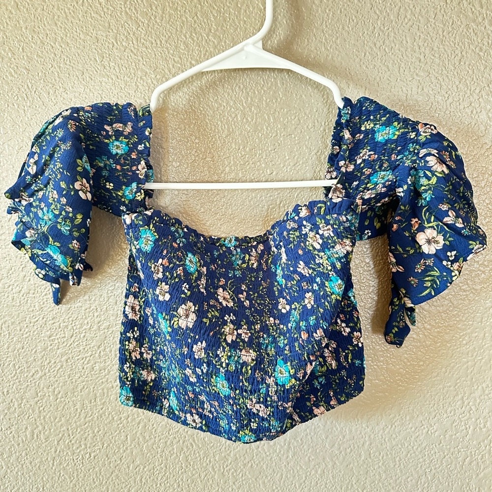 Floral Blue Women's Top
